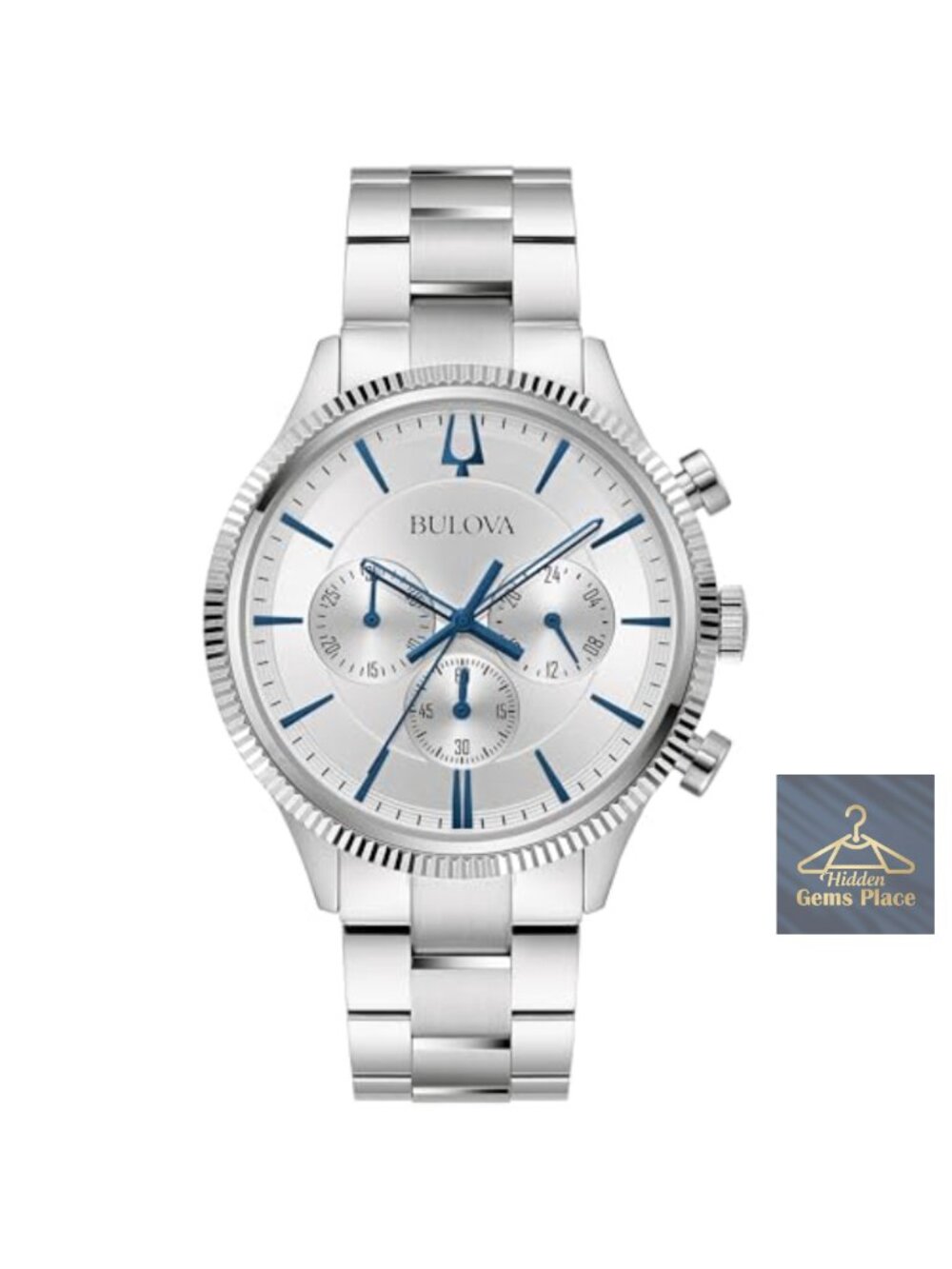 Men's Classic Chronograph Stainless Steel Watch, Japanese Quartz, Silver-Tone,